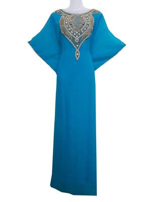 Firozi Georgette Farasha With Zari And Stone Work 1
