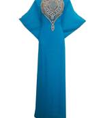 Firozi Georgette Farasha With Zari And Stone Work