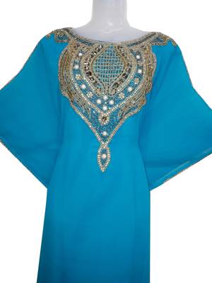 Firozi Georgette Farasha With Zari And Stone Work 2