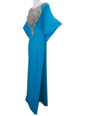 Firozi Georgette Farasha With Zari And Stone Work 3