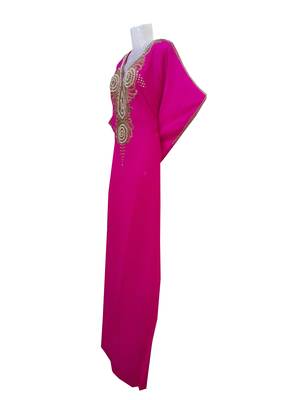 Pink Georgette Farasha With Zari And Stone Work 3