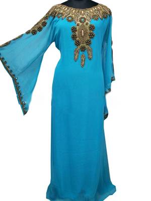 Firozi Georgette Farasha With Zari And Stone Work 1