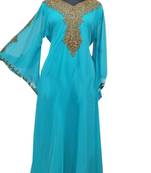 Firozi Georgette Farasha With Zari And Stone Work