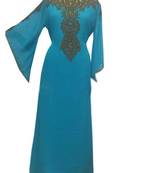 Firozi Georgette Farasha With Zari And Stone Work