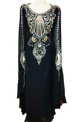 Black Georgette Zari Work Farsha 1
