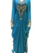 Firozi Georgette Farasha With Zari And Stone Work