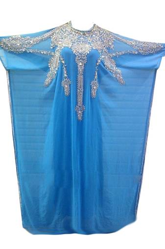 Firozi Georgette Farasha With Zari And Stone Work