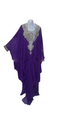 Purple Georgette Farasha With Zari And Stone Work 1