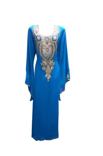 Firozi Georgette Farasha With Zari And Stone Work