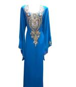 Firozi Georgette Farasha With Zari And Stone Work