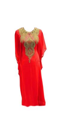 Orange Georgette Farasha With Zari And Stone Work 1
