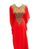 Orange Georgette Farasha With Zari And Stone Work