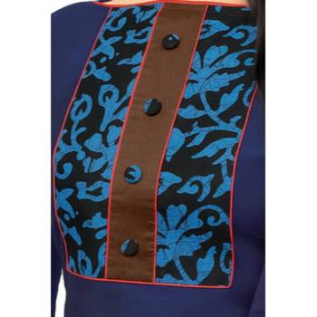 Blue & Red Chanderi Cotton Printed Women's Salwar Suit 7