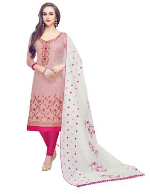 Baby-pink embroidered cotton salwar 1