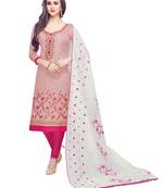 Baby-pink embroidered cotton salwar
