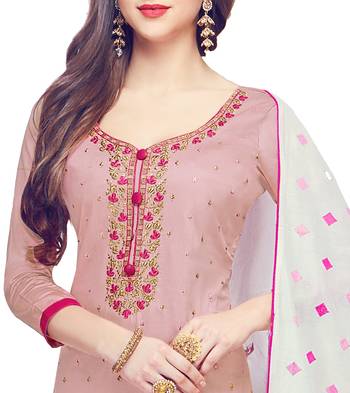 Baby-pink embroidered cotton salwar 2