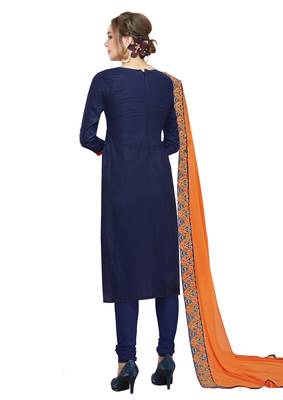 Navy-blue embroidered cotton salwar 2
