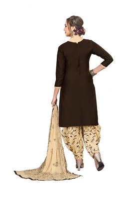 Brown embroidered cotton salwar 2