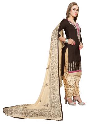 Brown embroidered cotton salwar 3