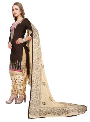 Brown embroidered cotton salwar 4