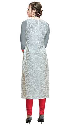 Grey embroidered cotton salwar 2