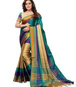 Multicolour Woven Art Silk Saree With Blouse