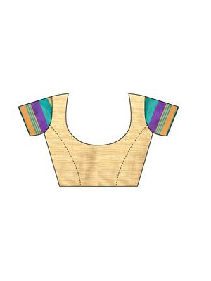 Multicolour Woven Art Silk Saree With Blouse 5