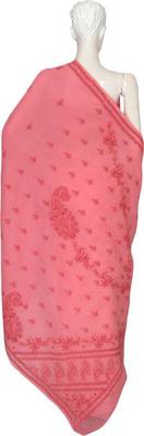 Peach Embroidered Cotton Saree With Blouse 2
