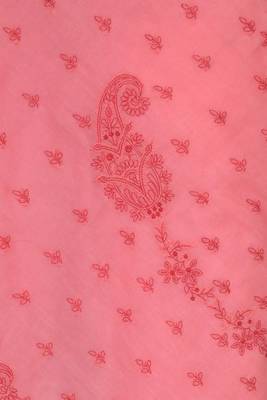 Peach Embroidered Cotton Saree With Blouse 3