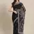 Ada Black Hand Embroidered Faux Georgette Women Saree With Blouse - A129570