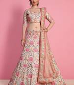 Baby Pink Art Silk Embroidered Lehenga With Dupatta