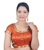 Red brocade stitched readymade blouse
