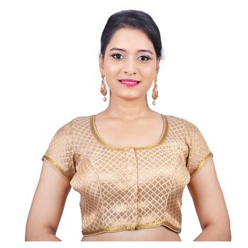 Gold brocade stitched readymade blouse 1