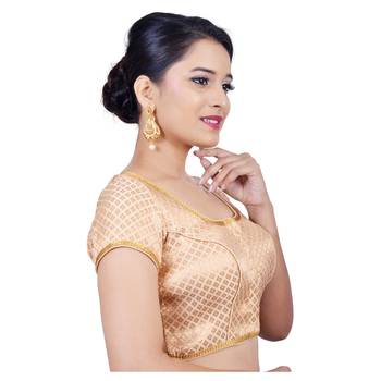 Gold brocade stitched readymade blouse 2