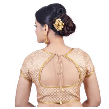 Gold brocade stitched readymade blouse 3