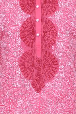 Pink Embroidered Cotton Chikankari Short Kurti  3