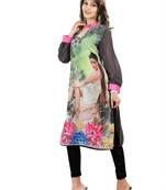 Black Georgette Digital Printed Kurti