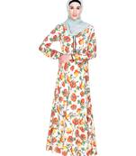 Modest Forever  Multicolor Printed Crepe Stitched Islamic Abaya