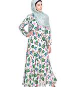 Modest Forever  Multicolor Printed Crepe Stitched Islamic Abaya