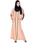 Modest Forever  Pink Plain Nida Stitched Islamic Abaya