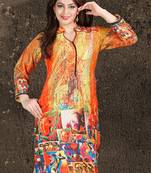 Digital Printed Multi Colour Pashmina Kurti