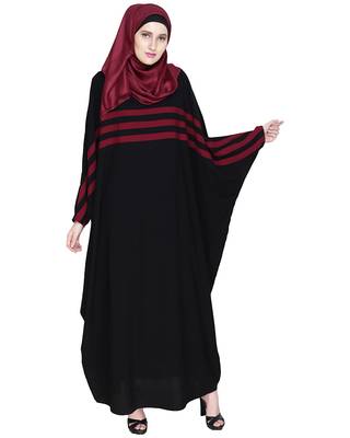Modest Forever  Multicolor Plain Nida Stitched Islamic Abaya 1