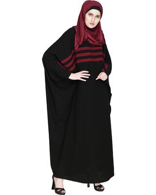 Modest Forever  Multicolor Plain Nida Stitched Islamic Abaya 2