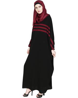 Modest Forever  Multicolor Plain Nida Stitched Islamic Abaya 3