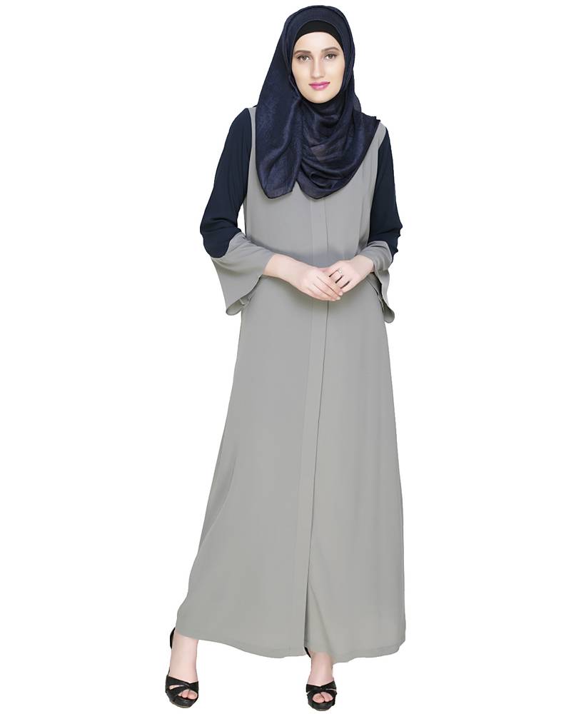 Modest Forever  Multicolor Plain Nida Stitched Islamic Abaya
