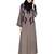 Modest Forever  Umber Brown Embroidered Satin Nida Stitched Islamic Abaya
