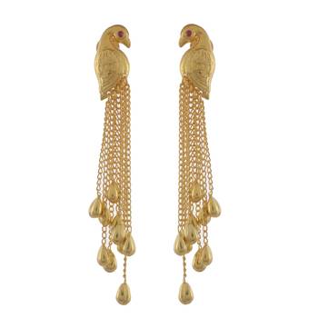Golden Elegant Peacock Dangle Earring 1