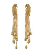 Golden Elegant Peacock Dangle Earring