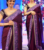 Sizzling sridevi designer purple colored saree