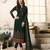 Dark green embroidered georgette semi stitched salwar with dupatta